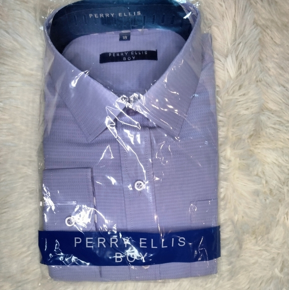PERRY ELLIS Boys blue button down collared shirt New with tags! - Picture 1 of 4